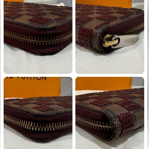 LOUIS VUITTON DAMIER EBENE PAILLETTES SEQUIN ZIPPY WALLET - Picture 6 of 7